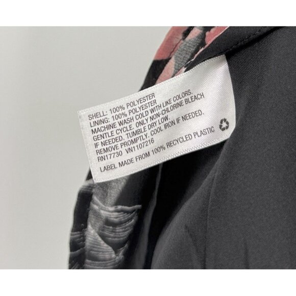 A New Day Women’s Black‎ Pink Floral Sleeveless Lined Blouse XS Preppy Boho Ofc - Picture 6 of 8